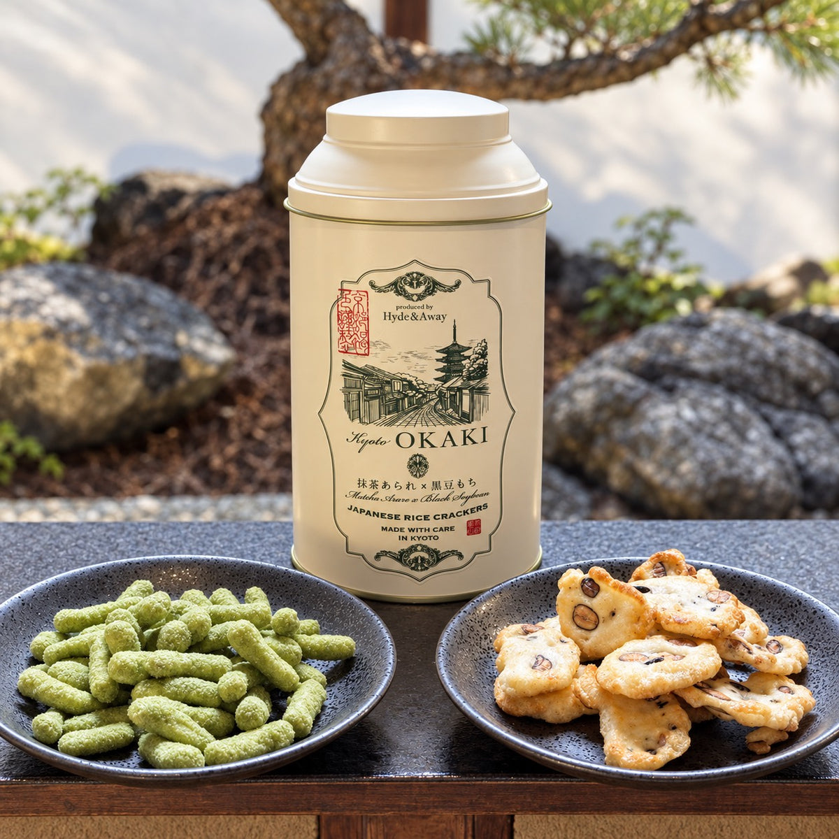 Kyoto OKAKI 抹茶あられ × 黒豆もち